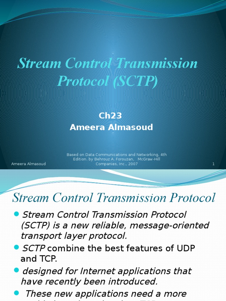 Stream Control Transmission Protocol SCTP PDF Transmission Control