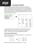 Linear Algebra MATLAB