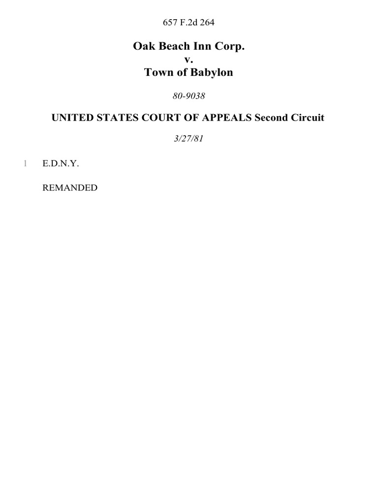 Oak beach inn corp v town of babylon 657 f 2d 264 2d cir 1981 pdf