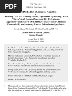 United States v. Anthony Lanza, Anthony Nuzio, Vyscheslav Lyubarsky, A/K/A "Slava", and Roman Zonesashville, Appeal of Vyscheslav Lyubarsky, A/K/A "Slava", Roman Zonesashvili, and Anthony Lanza, 790 F.2d 1015, 2d Cir. (1986)