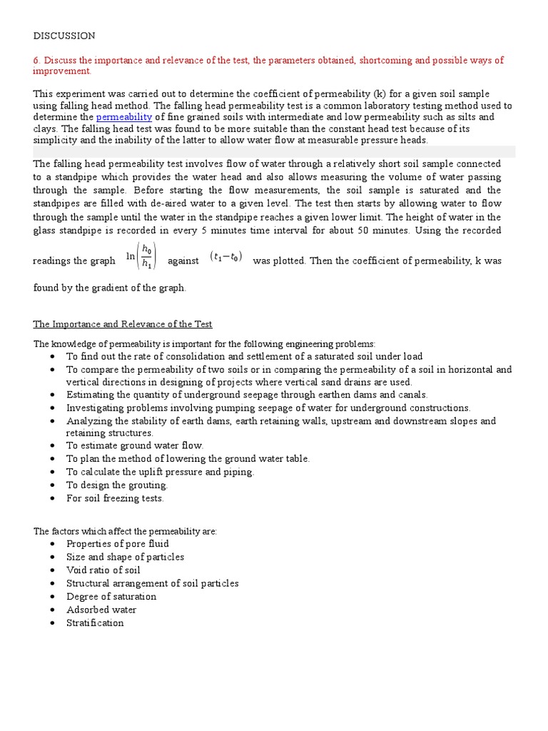 Discussion Soil Mechanics Soil