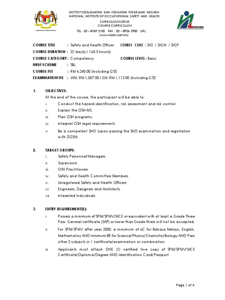 NIOSHPDDSHO.pdf Occupational Safety And Health Safety