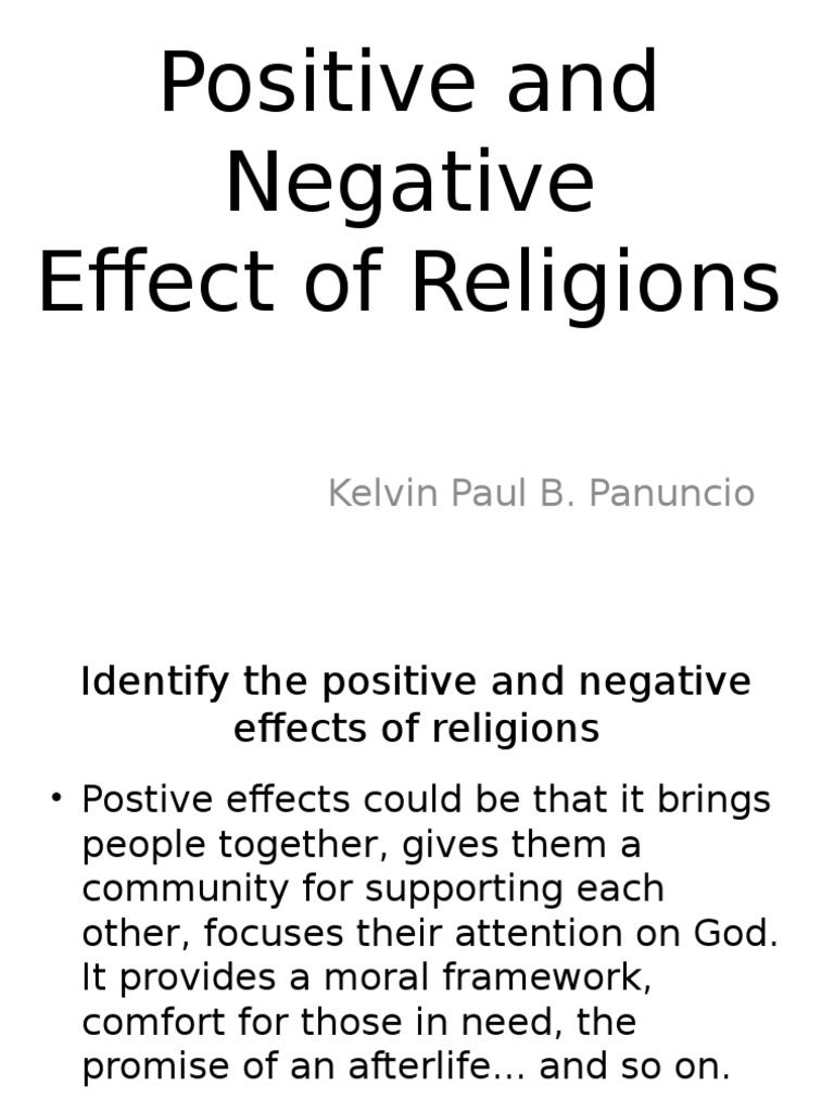 Positive and Negative effect of religion Religious Behaviour And