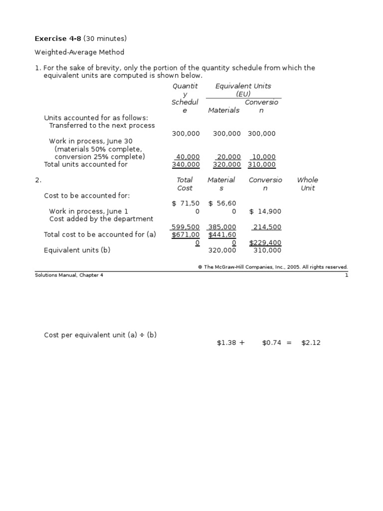 Exercise 4 Processcosting | PDF | Business Economics | Economies