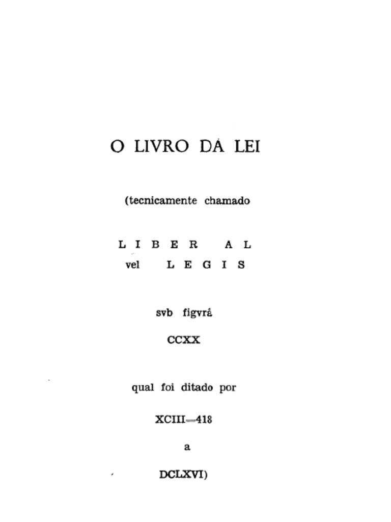 1 - O Livro Da Lei - Aleister Crowley PDF | PDF