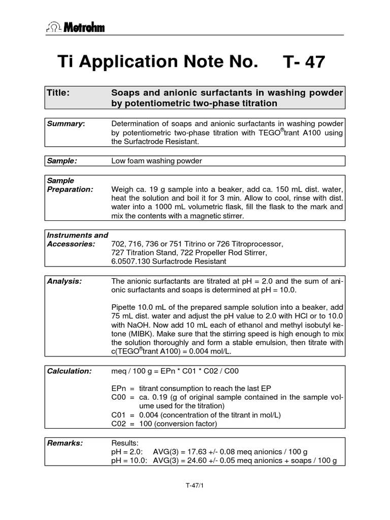 T-47 Ti Application Note No | PDF