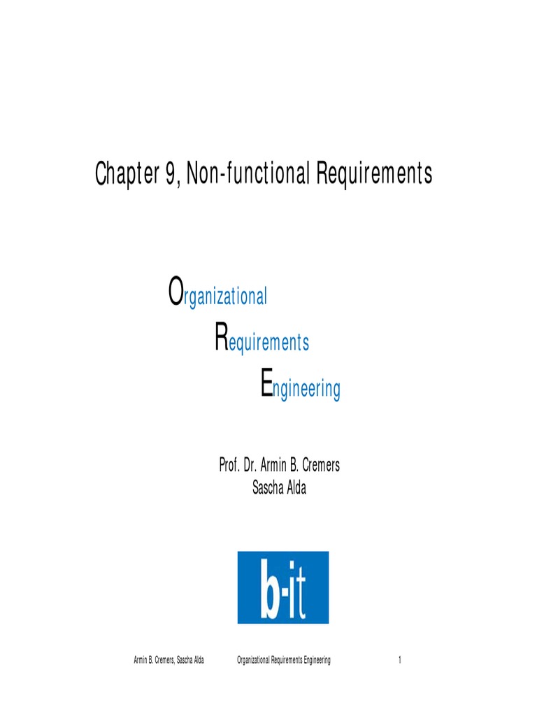 09 - Non-Functional Requirements PDF | PDF | Component Based Software ...