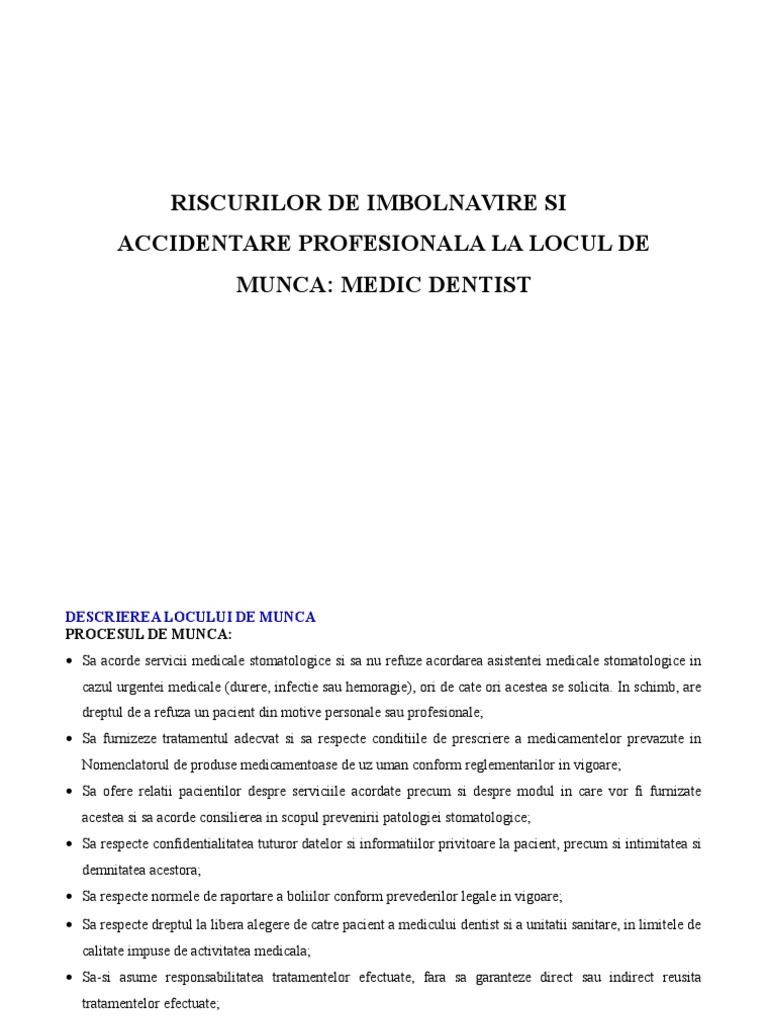 Evaluare de Risc Medic | PDF