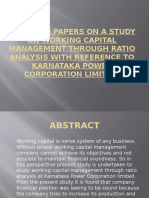 Research Papers On A Study On Working Capital Management Through Ratio Analysis With Reference To Karnataka Power Corporation Limited