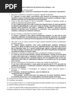 Lista de Exercíos de Fisiologia Animal