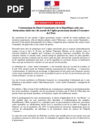 Communiqué Du Haut-Commissaire de La République Suite Aux Déclarations Faites Lors Du Synode de Léglise Protestante Maohi à Lencontre de LEtat