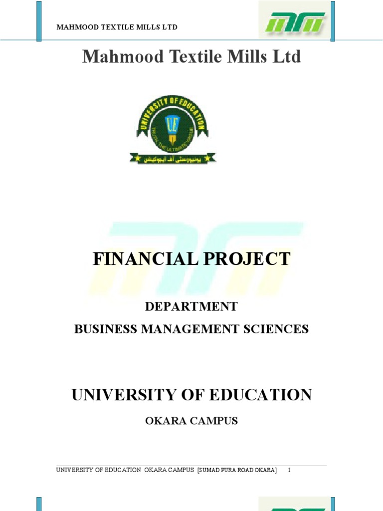 Final Project on Mahmood Textile Mills ltd | Bill Of ...