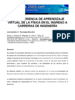 Aprendizaje Virtual de Fisica en Propedeuticos Carreras de Ingenieria