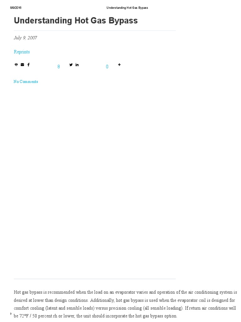 Understanding Hot Gas Bypass PDF Air Conditioning Atmospheric