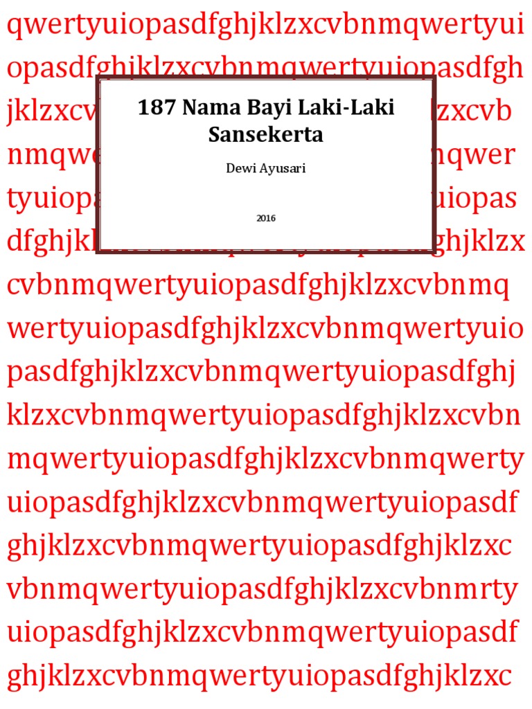 Nama Bayi Laki Laki Sansekerta Islami