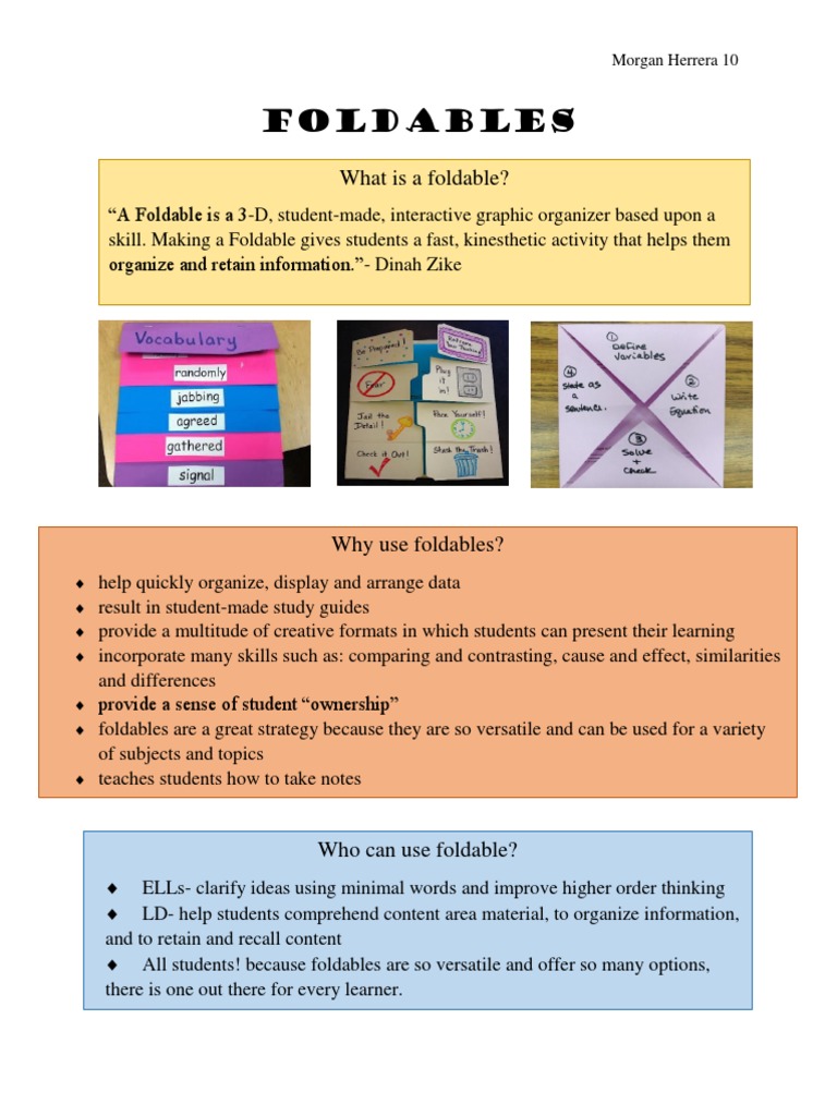 Foldables | PDF | Educational Assessment | Learning