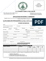 SHS Application for Grade 11