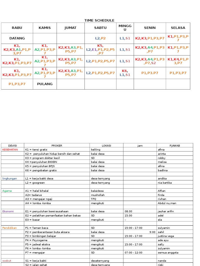 Weekly Community Health Schedule | PDF | Foreign Language Studies ...