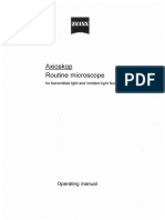 Zeiss Axioskop Microscope Manual