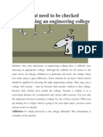 Factors That Need to Be Checked Before Joining an Engineering College