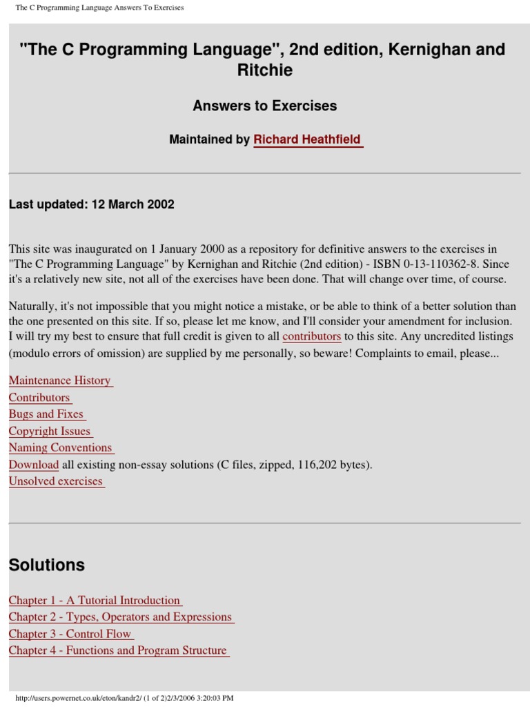 Richie Solutions Pdf C Programming Language Cryptography