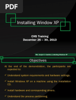 Installing Window XP: CHS Training December 26 - 30, 2013