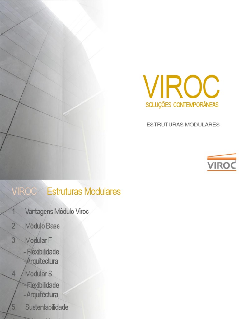 Estruturas Modulares VIROC: Vantagens e Tipos | PDF | Galvanização | Tinta