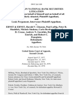 In Re Franklin National Bank Securities Litigation Robert Gold, on Behalf of Himself and on Behalf of All Others Similarly Situated, and Louis Pergament, Intervenor-Plaintiff-Appellant v. Ernst & Ernst, Harold v. Gleason, Paul Luftig, Peter R. Shaddick, Michele Sindona, Carlo Bordoni, Howard D. Crosse, Andrew N. Garofalo, Donald H. Emrich, and Robert C. Panepinto, Defendants, 599 F.2d 1109, 2d Cir. (1979)