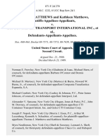 Thomas J. Matthews and Kathleen Matthews, Plaintiffs-Appellees-Appellants v. Cti Container Transport International Inc., Defendants-Appellants-Appellees, 871 F.2d 270, 2d Cir. (1989)