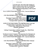 In Re: Lone Star Industries, Inc. Concrete Railroad Cross Ties Litigation Csx Transportation, Incorporated National Railroad Passenger Corporation Metro-North Commuter Railroad Company Massachusetts Bay Transportation Authority v. Lone Star Industries, Incorporated Lone Star Transportation Corporation San-Vel Concrete Corporation, & Third Party v. Lafarge Corporation Lafarge Canada, Inc., Third Party and Northeast Cement Company, Incorporated the Thompson & Lichtner Company, Incorporated, Third Party in Re: Lone Star Industries, Inc. Concrete Railroad Cross Ties Litigation Csx Transportation, Incorporated National Railroad Passenger Corporation Metro-North Commuter Railroad Company Massachusetts Bay Transportation Authority v. Lone Star Industries, Incorporated Lone Star Transportation Corporation San-Vel Concrete Corporation, & Third Party v. Lafarge Corporation Lafarge Canada, Inc., Third Party and Northeast Cement Company, Incorporated the Thompson & Lichtner Company, Incorporated, 