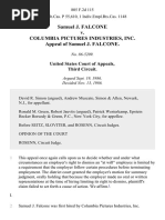 Samuel J. Falcone v. Columbia Pictures Industries, Inc. Appeal of Samuel J. Falcone, 805 F.2d 115, 3rd Cir. (1986)