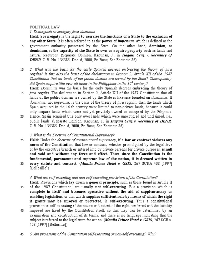 Key Concepts in Political Law | PDF | Article Two Of The United States ...