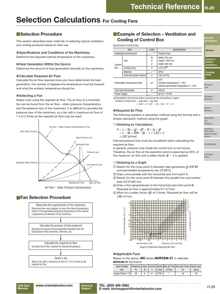 Cooling Fan Selection Calculations Download Free Pdf Mechanical Fan