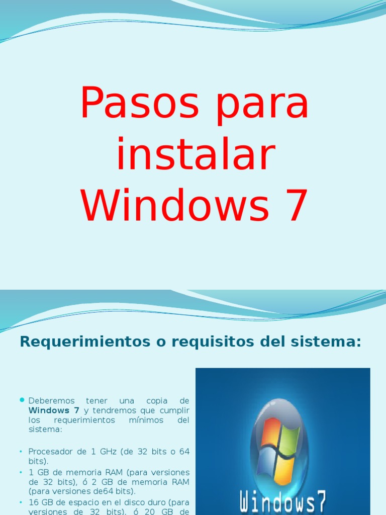 instalar windows 7