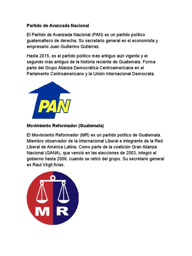 Partidos Politicos de Guatemala PDF Guatemala Elecciones