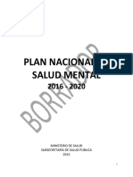 Borrador Propuesta Plan Nacional Salud Mental (Chile) 2015-2020