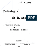 Psicologia de La Atencion Ribot PDF