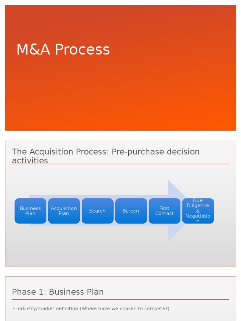 M&A Process | PDF | Mergers And Acquisitions | Hewlett Packard
