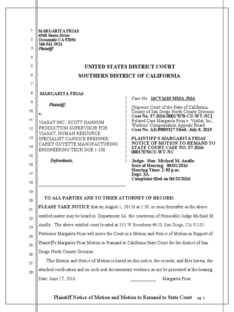 Federal Court Remand To State Court – ONXORX