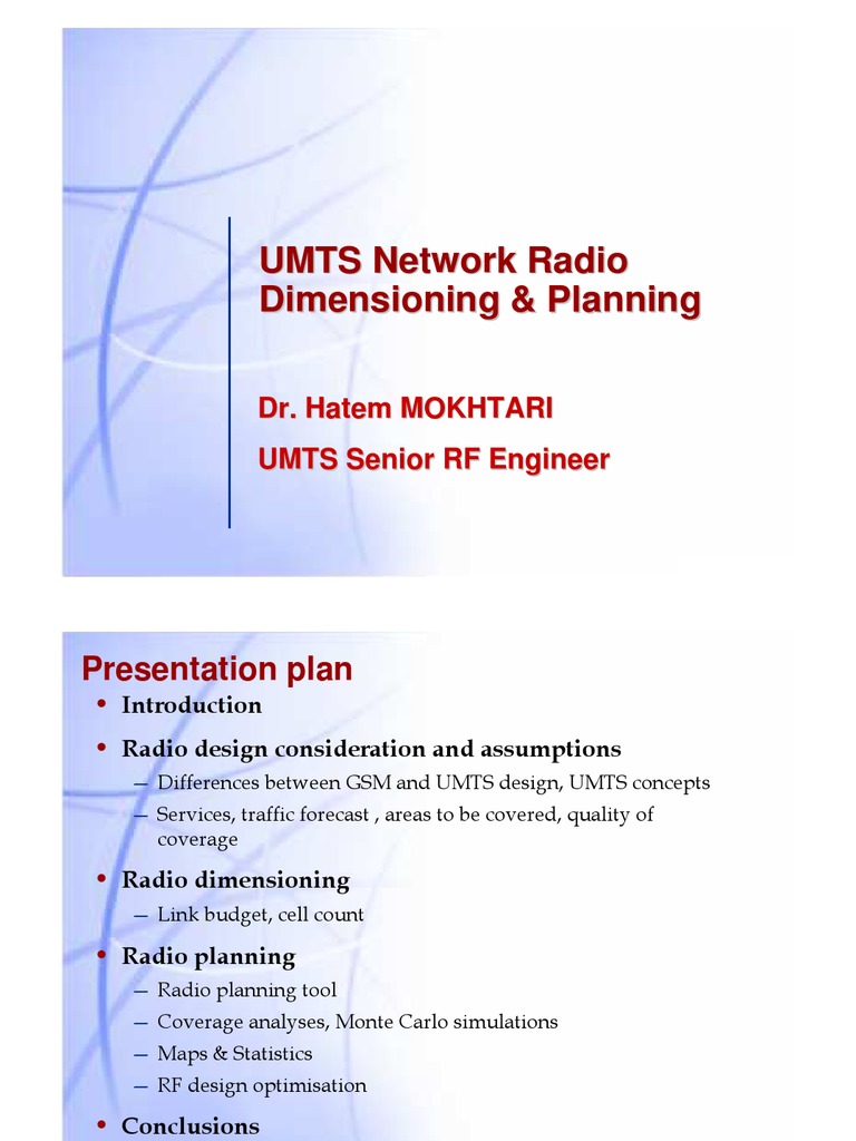 UMTS Network Design and Optimization | PDF | Gsm | General Packet Radio ...