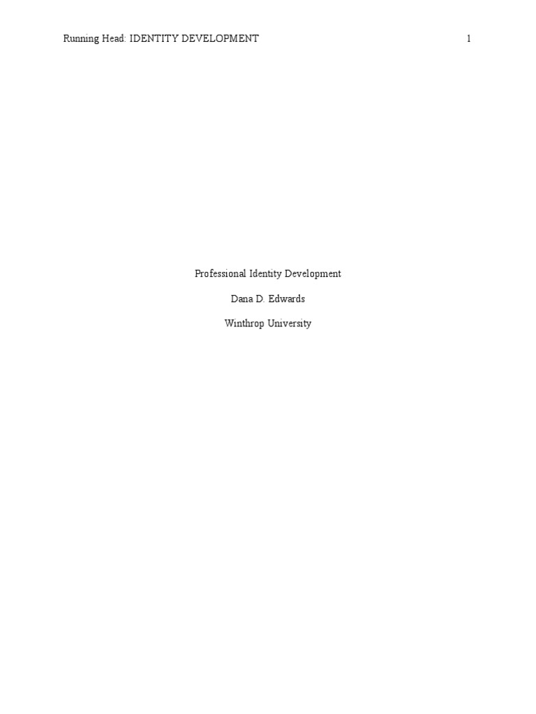 Professional Identity Development in Counseling | PDF | School ...