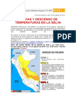 Lluvias y descenso de temperatura en la selva