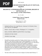 Veterans and Reservists For Peace in Vietnam v. Regional Commissioner of Customs, Region II and Secretary of The Treasury of The United States, 459 F.2d 676, 3rd Cir. (1972)