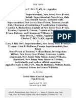 Charles C. Holman, Jr. v. Gary J. Hilton, Superintendent, New Jersey State Prison, Trenton, Robert Hatrak, Superintendent, New Jersey State Prison, Rahway, Donald Tucker, Assistant to the Superintendent, New Jersey State Prison, Trenton, Joseph Call, Chairman of Institutional Classification Committee, Captain A. Richardson, Captain at New Jersey State Prison, Trenton, Captain R. Curran, Captain at New Jersey State Prison, Rahway, and Lieutenant Williams, Lt., at New Jersey State Prison, Trenton, Charles C. Holman v. Gary J. Hilton, Superintendent, New Jersey State Prison at Trenton Alan R. Hoffman, Former Superintendent, New Jersey State Prison at Trenton William Baum, Investigations Officer, New Jersey State Police Lawrence Ashton, Lieutenant, New Jersey State Prison James Williams, Lieutenant, New Jersey State Prison at Trenton, Individually, and in Their Official Capacities. Appeal of Gary J. Hilton, Alan R. Hoffman, William Baum, Lawrence Ashton and James Williams, 712 F.2d 854, 3r