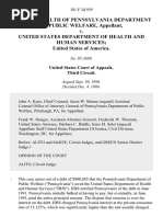 Commonwealth of Pennsylvania Department of Public Welfare v. United States Department of Health and Human Services United States of America, 101 F.3d 939, 3rd Cir. (1996)