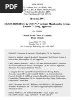 Thomas Long v. Sears Roebuck & Company Sears Merchandise Group. Thomas G. Long, 105 F.3d 1529, 3rd Cir. (1997)
