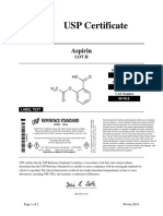 USP Certificate: Aspirin