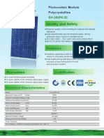 SH-260P6-20 Quality and Safety: Photovoltaic Module Polycrystalline