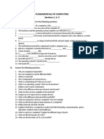 Fundamentals of Computers Sections 1, 2, 3: I. Write The Correct Answers For The Following Questions