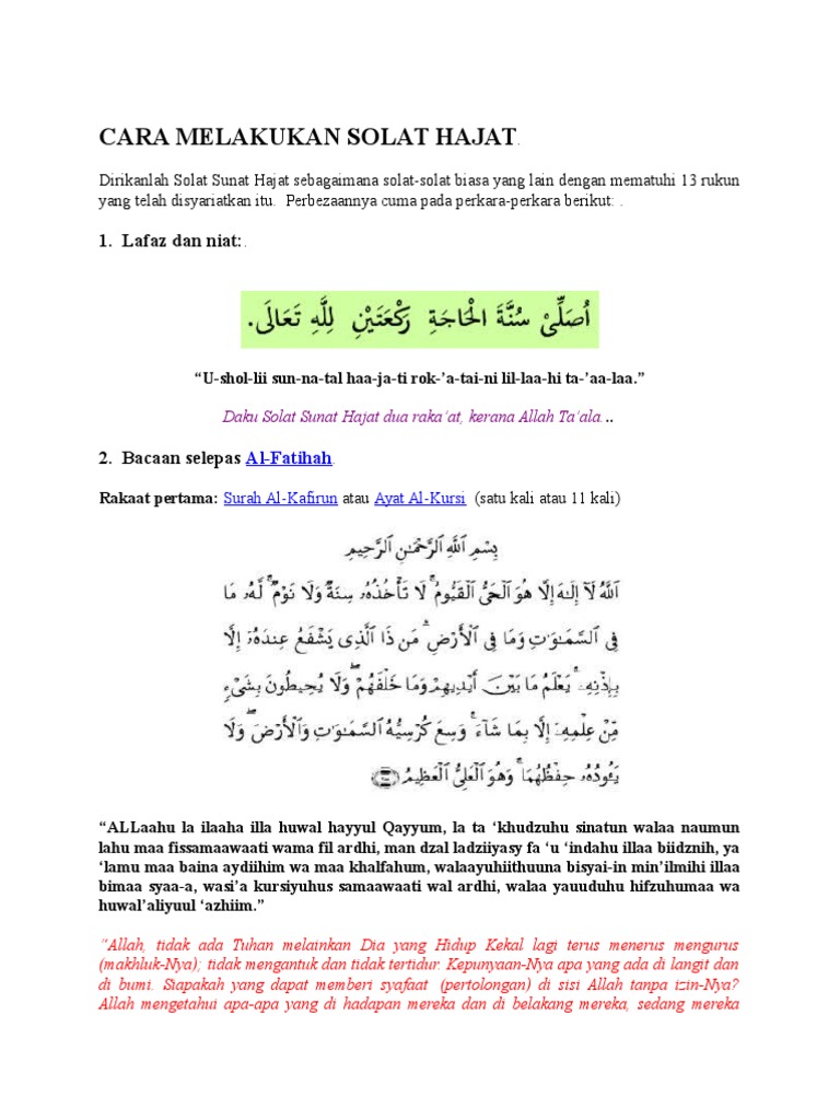 Cara Melakukan Solat Hajat Pdf